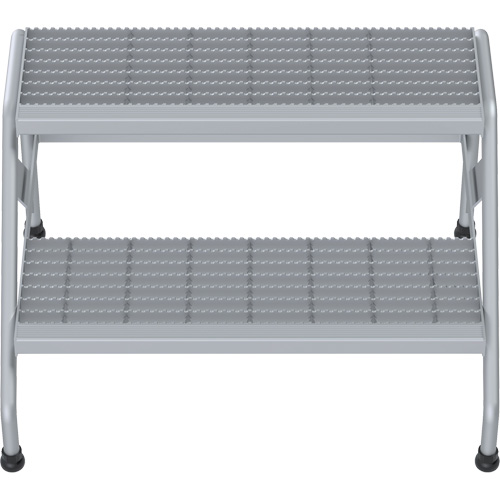Aluminum Step Stand, 2 Step(s), 32-13/16" W x 24-9/16" L x 20" H, 500 lbs. Capacity Trail Hammer and Bolt