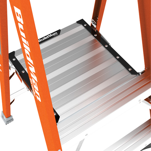 Safespace Platform Step Ladder, 4', 300 lbs. Cap. Trail Hammer and Bolt
