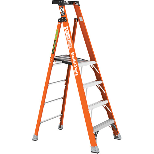 Safespace Platform Step Ladder, 4', 300 lbs. Cap. Trail Hammer and Bolt