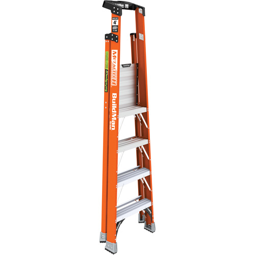 Safespace Platform Step Ladder, 4', 300 lbs. Cap. Trail Hammer and Bolt
