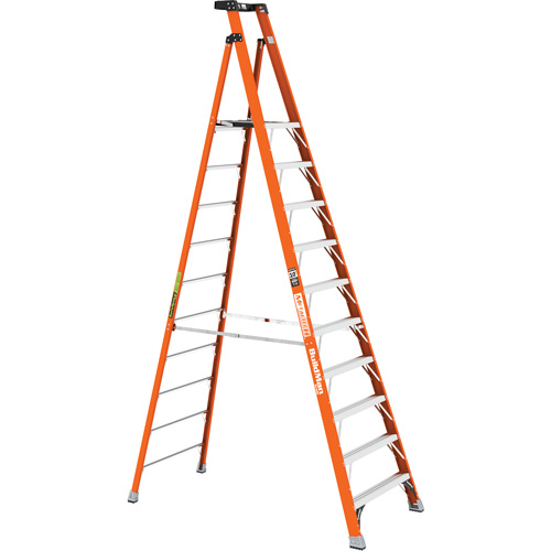 Safespace Platform Step Ladder, 10', 300 lbs. Cap. Trail Hammer and Bolt