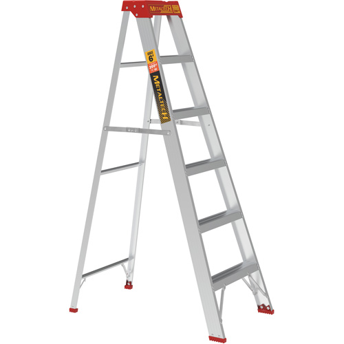 Step Ladder, 6', Aluminum, 200 lbs. Capacity, Type 3 Trail Hammer and Bolt