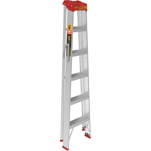 Step Ladder, 6', Aluminum, 200 lbs. Capacity, Type 3 Trail Hammer and Bolt