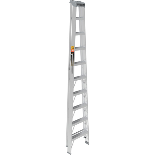 Step Ladder, 10', Aluminum, 225 lbs. Capacity, Type 2 Trail Hammer and Bolt