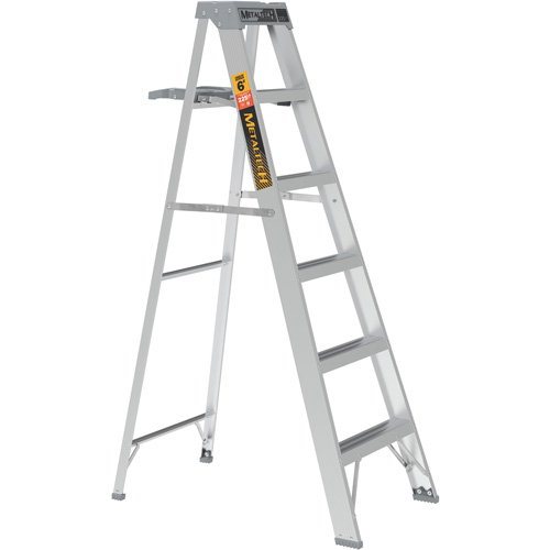 Step Ladder with Paint Tray, 6', Aluminum, 225 lbs. Capacity, Type 2 Trail Hammer and Bolt