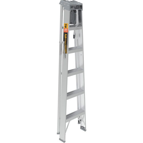 Step Ladder with Paint Tray, 6', Aluminum, 225 lbs. Capacity, Type 2 Trail Hammer and Bolt