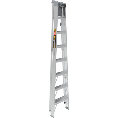 Step Ladder with Paint Tray, 8', Aluminum, 225 lbs. Capacity, Type 2 Trail Hammer and Bolt
