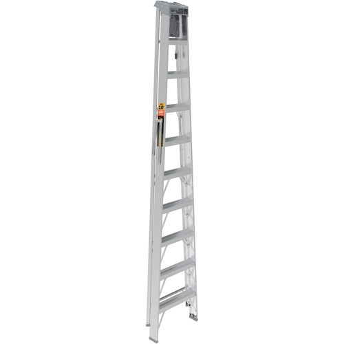 Step Ladder with Paint Tray, 10', Aluminum, 225 lbs. Capacity, Type 2 Trail Hammer and Bolt
