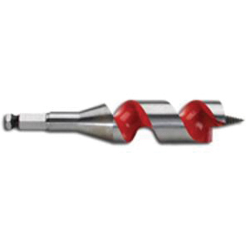 Ship Auger Drill Bit, 1-1/4 Diameter, 3" Flute, 7/16" Hex Shank Trail Hammer and Bolt