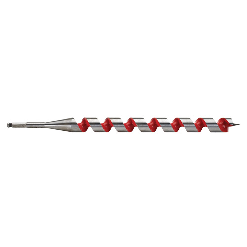 Ship Auger Drill Bit, 1-1/4" Diameter, 15" Flute, 7/16" Hex Shank Trail Hammer and Bolt