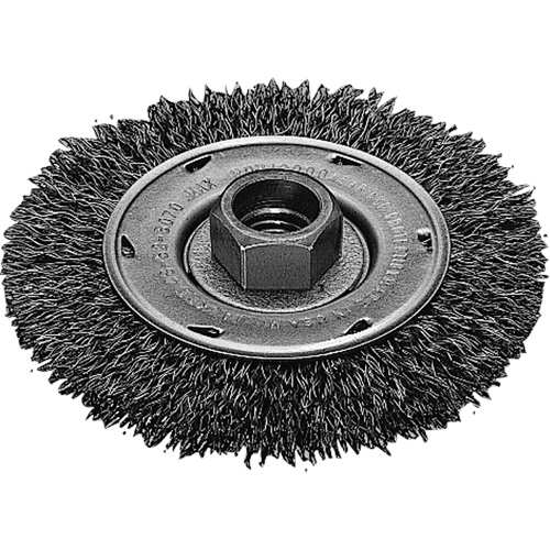 Disque m&eacute;tallique &agrave; fils torsad&eacute;s, Dia. 4", Fils 0,02", Arbre 5/8"-11, Acier inoxydable Trail Hammer and Bolt