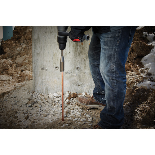 SDS-Max Ground Rod Driver, 3/4"/5/8" Tip, 3/4" Drive Size, 10" Length Trail Hammer and Bolt