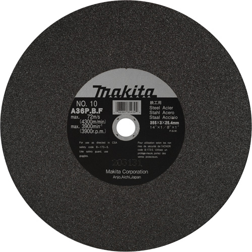 Metal Cutting Wheels, 14" x 1/8", 1" Arbor, Aluminum Oxide, 3900 RPM Trail Hammer and Bolt