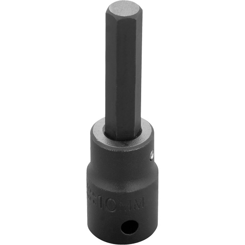 Socket Bit, Hex, 10 mm x 3-1/4" L, 1/2" Drive Trail Hammer and Bolt