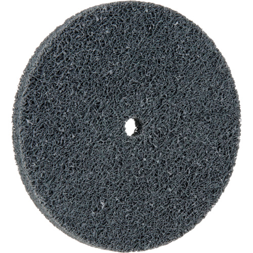 Meule homog&egrave;ne &agrave; faible densit&eacute; de s&eacute;rie 500 Standard Abrasives, 3" x 1/4", Arbre de 1/4", Grain de Fin, Carbure de silicium Trail Hammer and Bolt