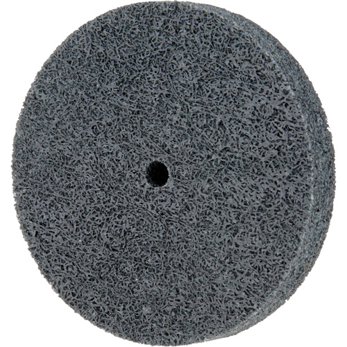 Meule homog&egrave;ne &agrave; faible densit&eacute; de s&eacute;rie 500 Standard Abrasives, 3" x 1/2", Arbre de 1/4", Grain de Fin, Carbure de silicium Trail Hammer and Bolt