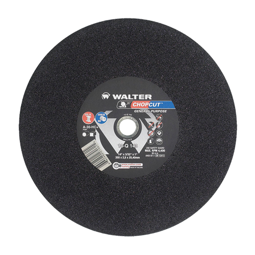 Chopcut Cut-Off Wheel, 14" x 3/32", 1" Arbor, Type 1, Aluminum Oxide, 4400 RPM Trail Hammer and Bolt
