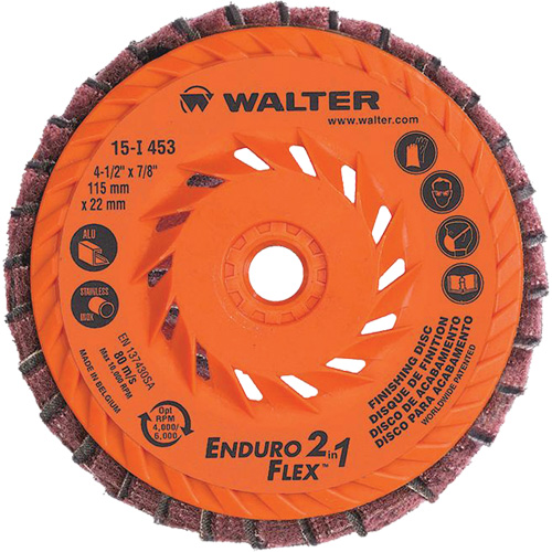 Meule &agrave; lamelles Enduro-Flex 2-in-1, 4-1/2" x 5/8"-11, Grain 80, C&eacute;ramique Trail Hammer and Bolt