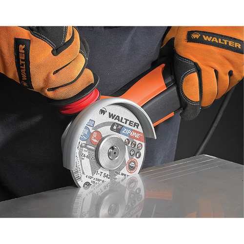 Zip One Cut-Off Wheel, 5" x 1/32", 7/8" Arbor, Type 1, Zirconia Alumina, 12200 RPM Trail Hammer and Bolt