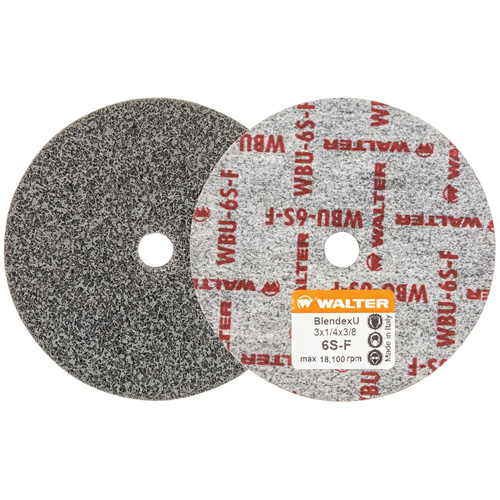 Blendex U Finishing Wheel, 3" Dia., 6SF Grit, Silicon Carbide Trail Hammer and Bolt