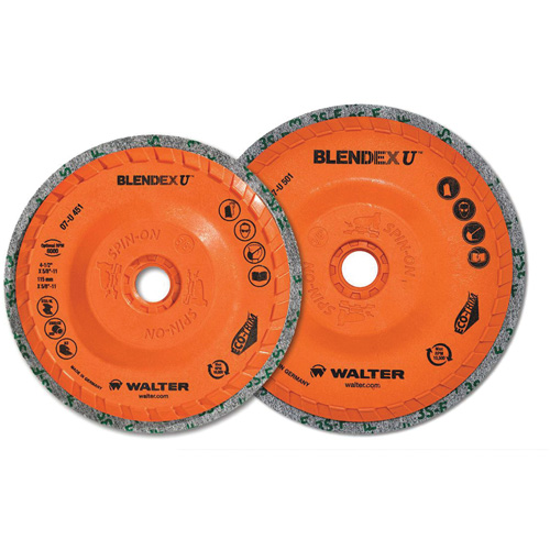 Blendex U Finishing Cup Disc, 4-1/2" Dia., Fine Grit, Silicon Carbide Trail Hammer and Bolt