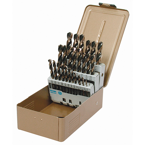 Jobber Length Drill Set, 15 Pieces, High Speed Steel Trail Hammer and Bolt