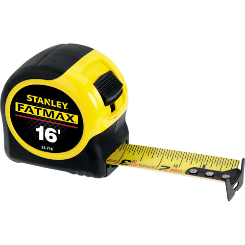 FatMax&reg; Measuring Tape, 1-1/4" x 16', 16ths of an Inch Graduations Trail Hammer and Bolt