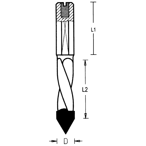 Through-Hole Carbide Tipped Drill, 5 mm Diameter Trail Hammer and Bolt