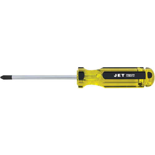 Phillips Jumbo Handle Screwdriver, #2, 4" L, Plastic/Steel/Aluminium/Wood/Cushion Grip/Magnetic/ESD-Safe Handle Trail Hammer and Bolt