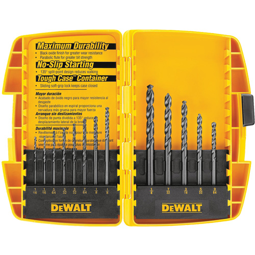 Black & Gold Drill Bit Set, 13 Pieces, High Speed Steel Trail Hammer and Bolt