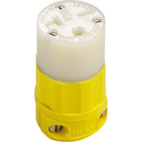 2-Pole 3-Wire Grounding Straight Blade Connector, 5-20P, Nylon Trail Hammer and Bolt
