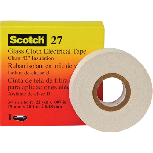 Rubans isolants en toile de verre 27 Scotch, 19 mm (3/4") la x 20 m (66') lo Trail Hammer and Bolt