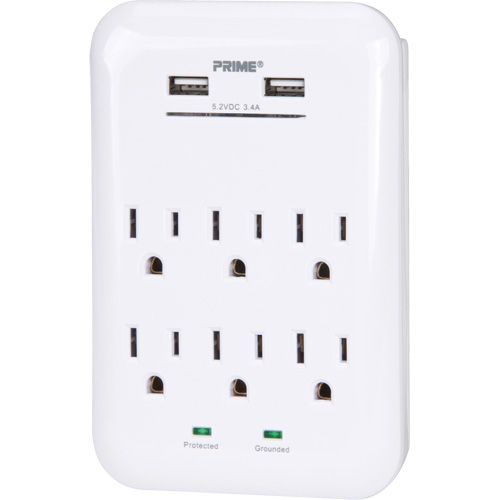 Prime&reg; USB Charger with Surge Protector Trail Hammer and Bolt