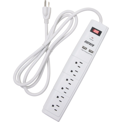 Limiteur de surtension avec chargeur USB, 6 Prises, 1200 J, 1875 W, Cordon 6' Trail Hammer and Bolt