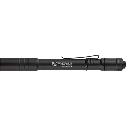 Stylus Pro&reg; USB Pen Light, LED, 350 Lumens, Aluminum Body, Rechargeable Batteries, Included Trail Hammer and Bolt