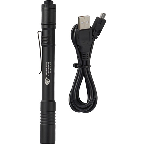 Stylus Pro&reg; USB Pen Light, LED, 350 Lumens, Aluminum Body, Rechargeable Batteries, Included Trail Hammer and Bolt