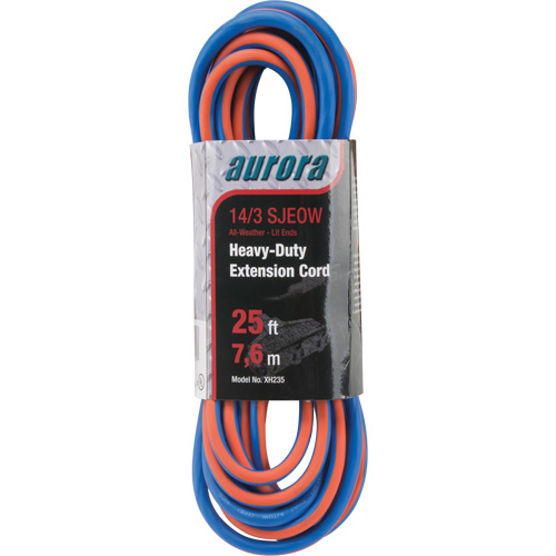 Cordon rallonge en caoutchouc TPE avec indicateur lumineux, Toutes saisons, SJEOW, AWG 14/3, 15 A, 3 prise(s), 25' Trail Hammer and Bolt