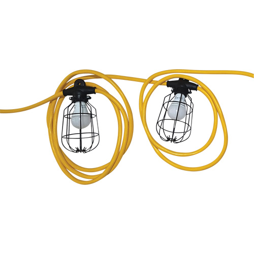 LED Stringlights, 5 Lights, 600" L, Metal Housing Trail Hammer and Bolt