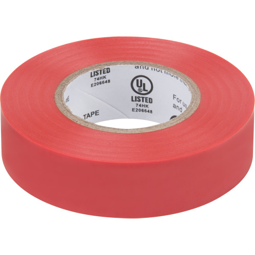 Electrical Tape, 19 mm (3/4") x 18 M (60'), Red, 7 mils Trail Hammer and Bolt