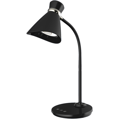 Lampe de bureau, 6 W, DEL, Col 16", Noir Trail Hammer and Bolt