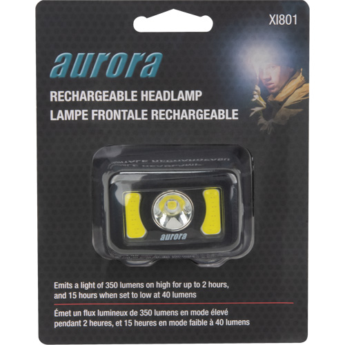 Lampe frontale, DEL, 350 lumens, 2 hres de fonctionnement, piles Rechargeable Trail Hammer and Bolt
