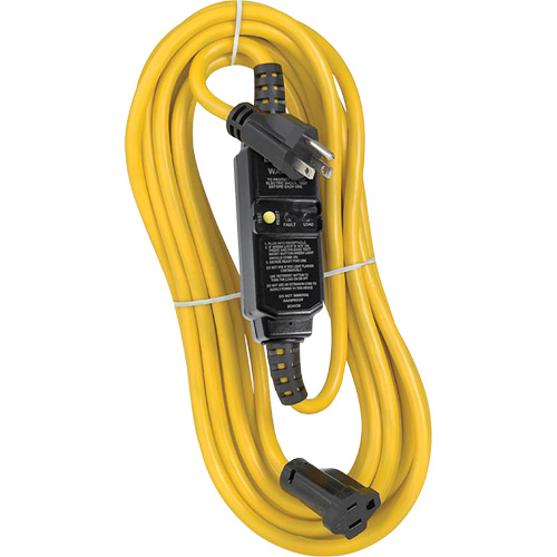 Self-Test Automatic Reset GFCI Cord Set, 120 V, 15 A, 25' Cord Trail Hammer and Bolt