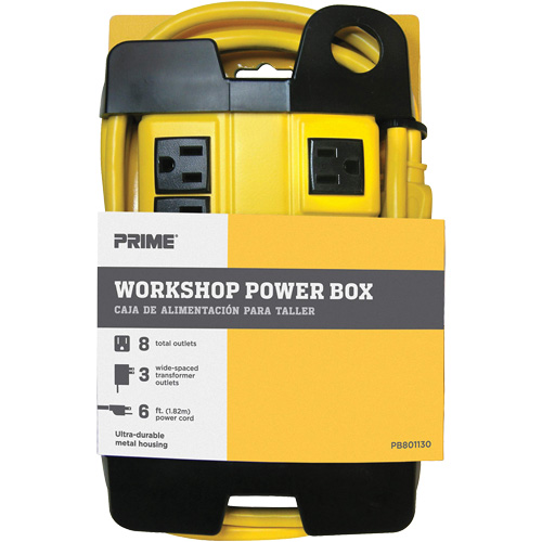 Workshop Power Box, 8 Outlet(s), 6', 15 Amps, 1875 W, 125 V Trail Hammer and Bolt