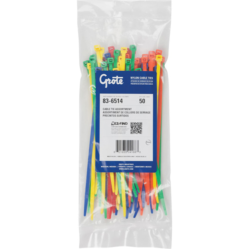 Nylon Cable Ties, 8" Long, 50 lbs. Tensile Strength Trail Hammer and Bolt