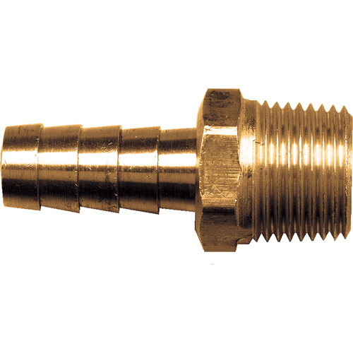Male Hose Connector, Brass, 1/4" x 1/4" Trail Hammer and Bolt