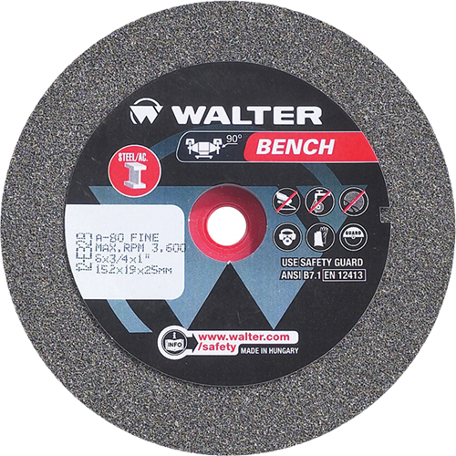 Bench Grinding Wheel, 6" x 3/4", 1" Arbor, 1 Trail Hammer and Bolt