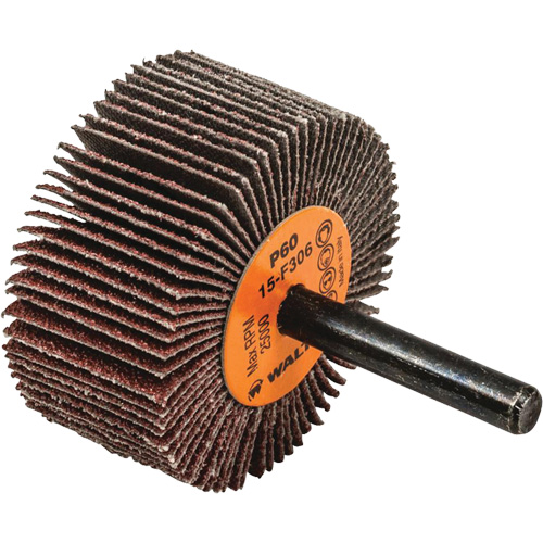 Coolcut Flap Wheel, Aluminum Oxide, 60 Grit, 2" x 1" x 1/4" Trail Hammer and Bolt