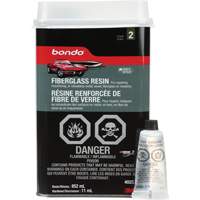 R&eacute;sine de fibre de verre Bondo, Deux composants, 852 ml, Bouteille, Blanc cass&eacute; Trail Hammer and Bolt