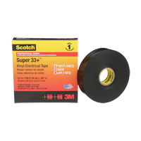 Scotch&reg; Super 33+ Vinyl Electrical Tape, 19 mm (3/4") x 33 m (108'), Black, 7 mils Trail Hammer and Bolt