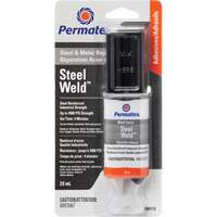 Steel Weld Epoxy, 25 ml, Syringe, Two-Part, Grey Trail Hammer and Bolt